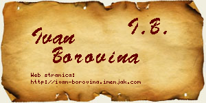 Ivan Borovina vizit kartica
